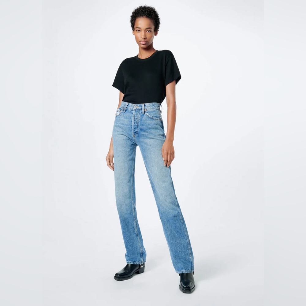 Size 23 re/done high rise high rise loose jeans barely worn